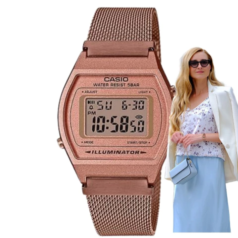 Relógio Casio Feminino Digital Rose Gold B640WMR-5ADF
