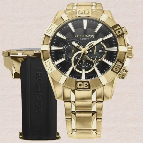 Relógio Technos Masculino Analógico Legacy Dourado JS26AET/T1P