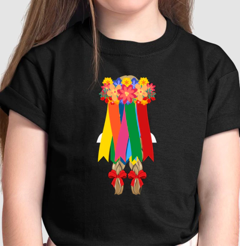 Camiseta Infantil Étnica Polonesa Dziewczyna