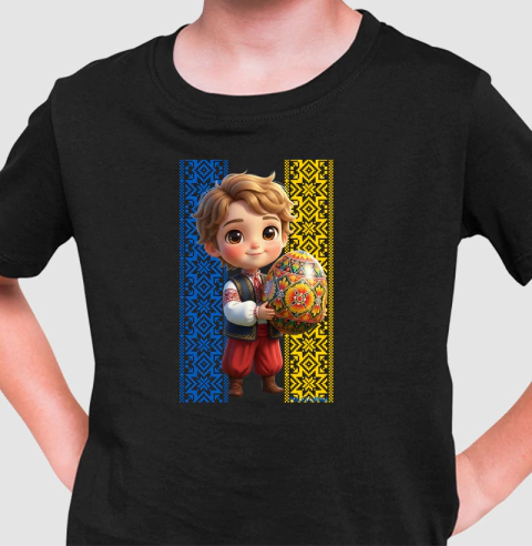 Camiseta Infantil Ucraniana Menino com Pessanka