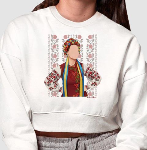 Moletom Cropped Étnico Ucraniano Traje Região de Poltava