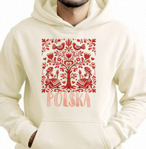 Moletom com Capuz Étnico Polonês Árvore Polska