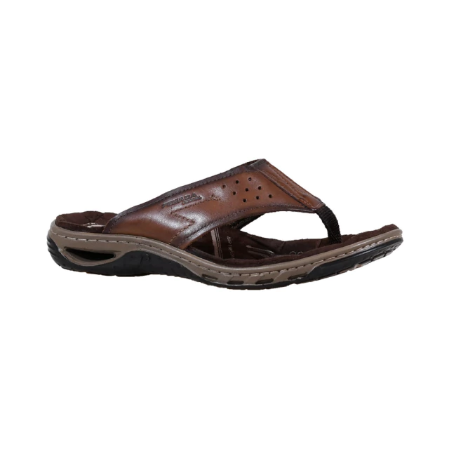 Chinelo de Dedo Couro Pinhão Tiras Grossas | Pegada