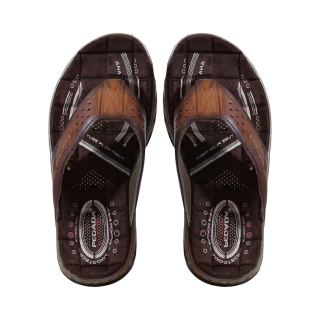 Chinelo de Dedo Couro Pinhão Tiras Grossas | Pegada