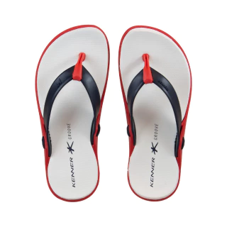 Chinelo Groove P1 Kenner Branco E Vermelho