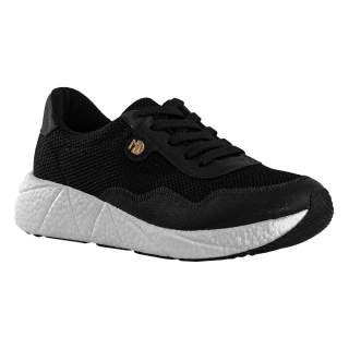 Tênis Casual Preto Mesh Entressola Texturizada | Modare