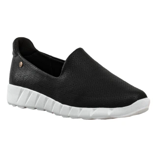 Tênis Casual Preto Calce Fácil Cabedal Texturizado | Piccadilly