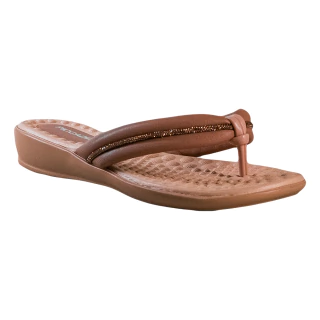 Rasteira Marrom Tira Entre Dedos Strass | Piccadilly