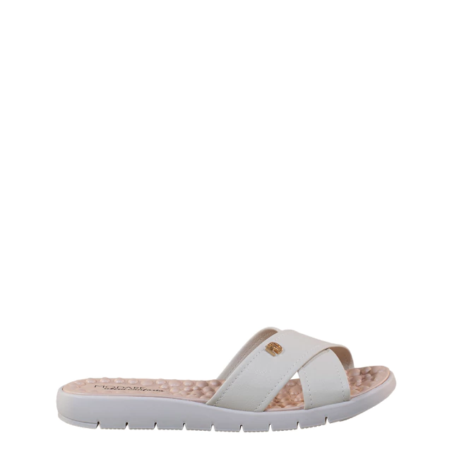 Rasteira Off White Tiras Cruzadas | Modare - comprar online