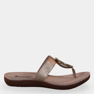 Rasteira Dourada com Fivela Oval
