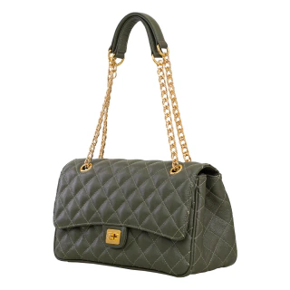 Bolsa Tiracolo Alças Correntes Verde Militar