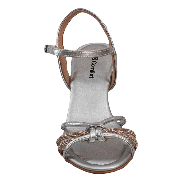 Sandália Strass Salto Fino Prata - loja online