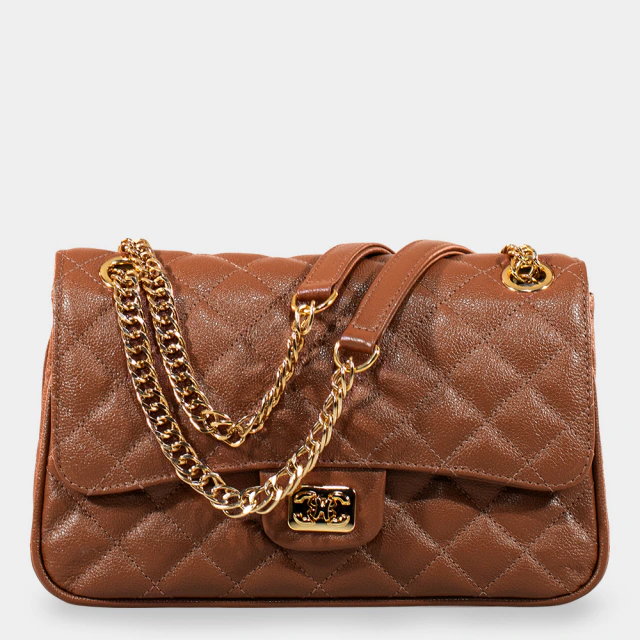 Bolsa Tiracolo Média Matelassê Camel