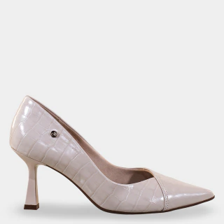 Scarpin Texturas Croco Lisa Aveia