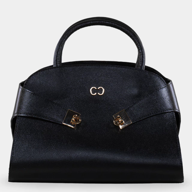 Bolsa Textura Lisa Preta