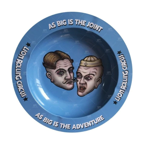 Cenicero Lion Rolling Circus Circular Celeste Silver & Jelly