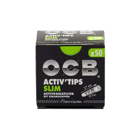 Filtros Tips Pre Rolled Ocb Carbon Activado 50 Unidades Sin Sabor