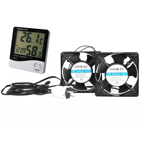 Kit Ventilación Cooler 4 Pulgadas Cableado 2u Con Htc