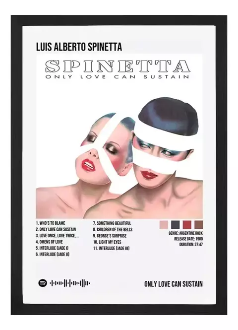 Cuadro Luis Alberto Spinetta 4K en Papel Fotográfico con Marco de Madera y Vidrio Desmontable