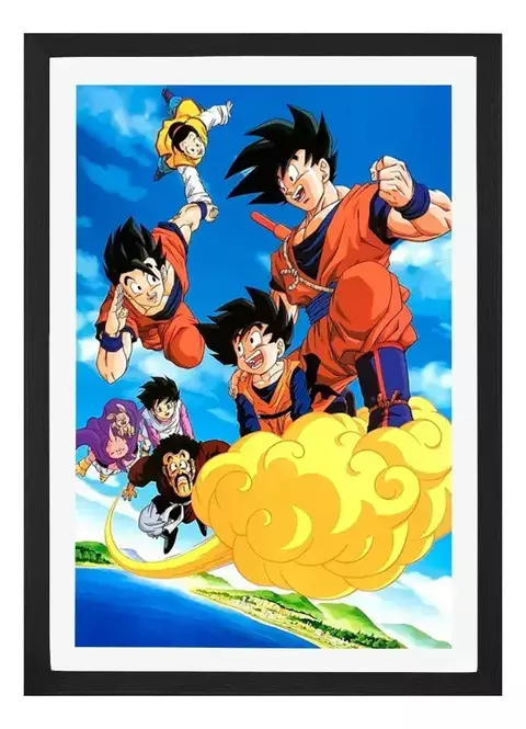 Cuadro Dragon Ball Z 4K en Papel Fotográfico con Marco de Madera y Vidrio Desmontable