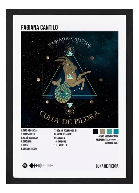 Cuadro Fabiana Cantilo 4K en Papel Fotográfico con Marco de Madera y Vidrio Desmontable