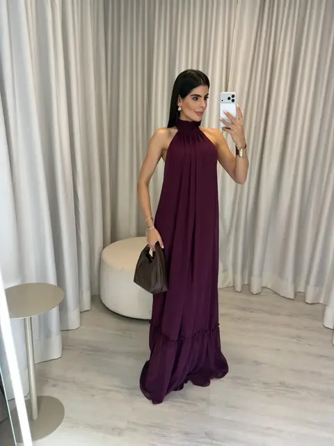 VESTIDO BELL - BERINJELA