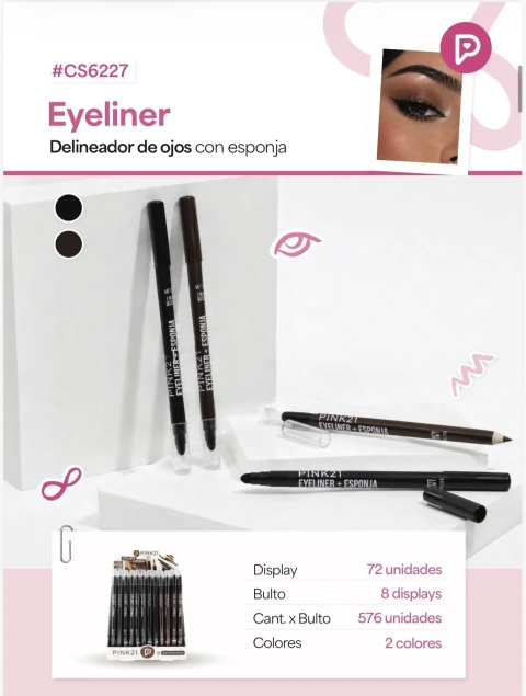 Lapiz Delineador Ojos con esponja PINK 21