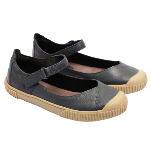 Sapatilha Feminina Couro Legítimo Ajuste com Fivela Conforto