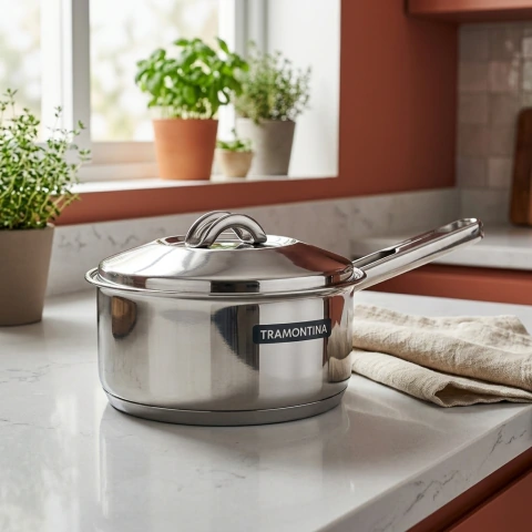 Cacerola 20cm Solar Tramontina Acero Inox Tapa