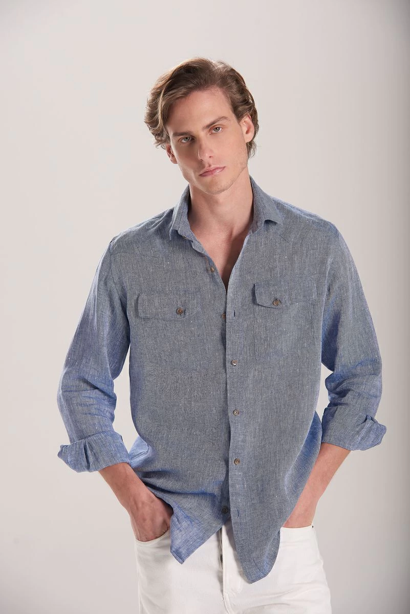 Camisa Western Linho Italiano Salina