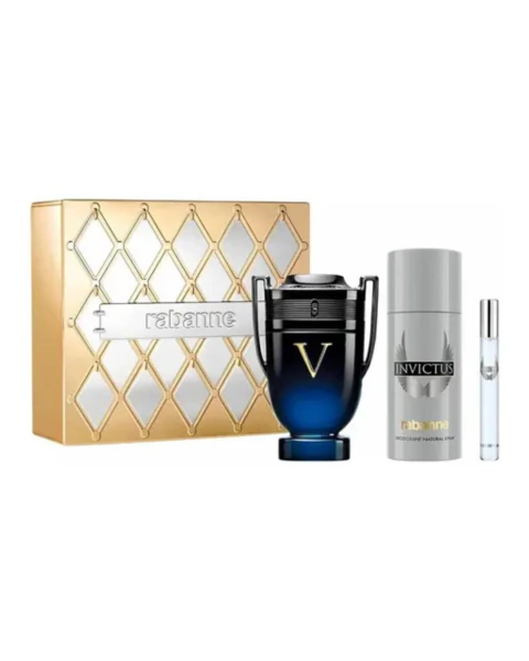 RABANNE Kit Invictus Victory Elixir Parfum Intense 100ml + Desodorante 150ml + Travel Sive 10ml