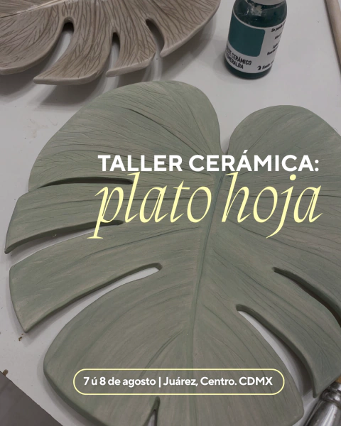 Cerámica: plato hoja