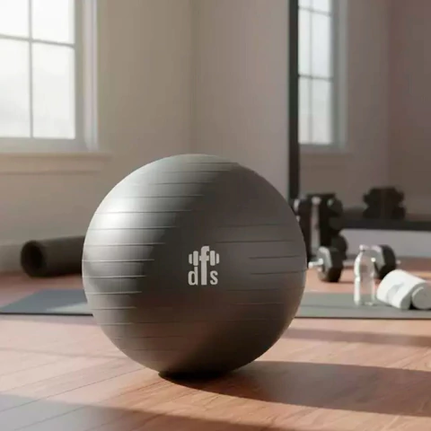 Pelota De Esferodinamia 55 Cm Dfs Yoga Pilates Rehabilitacion Gris