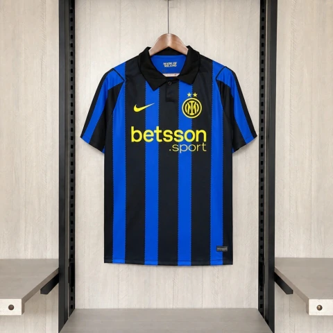 Camisa Inter de Milão I Home 26/27 - Torcedor Masculina - Azul e Preta (Pronta Entrega)