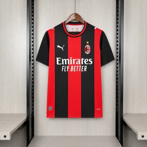 Camisa Milan I Home 26/27 - Torcedor Masculina - Preta e Vermelha (Pronta Entrega)