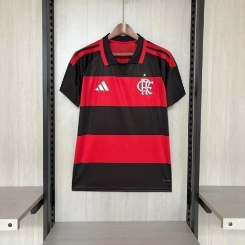 Camisa Mengão I Home 26/27 Torcedor Masculina - Vermelha e Preta (Pronta Entrega)