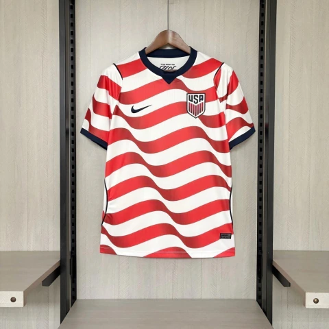 Camisa Seleção EUA I Home Copa do Mundo 2026 - Torcedor Masculina - Vermelha e Branca