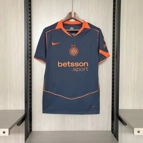 Camisa Inter de Milão III Third 25/26 - Torcedor Masculina - Laranja e Cinza (Pronta Entrega)