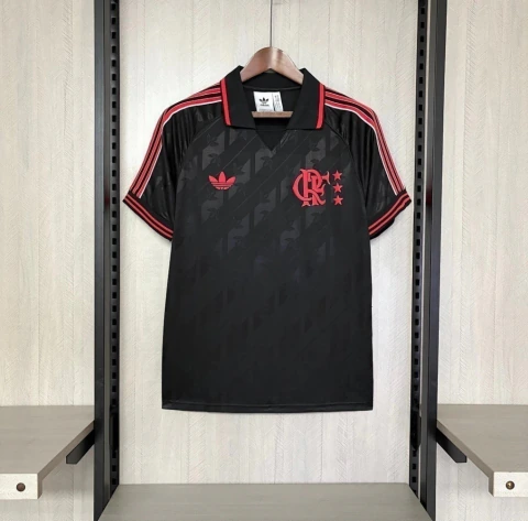 Camisa Mengão Edição Retro Black 2025 Torcedor Masculino - Preta