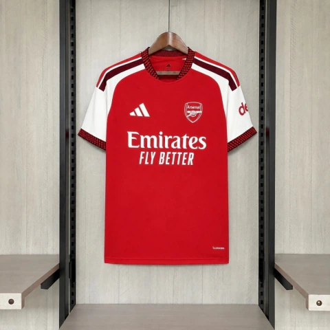 Camisa Arsenal I Home 26/27 Torcedor Masculina - Vermelha e Branca (Pronta Entrega)