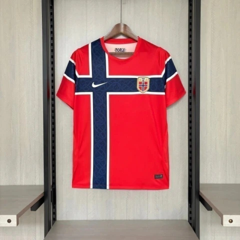 Camisa Seleção Noruega I Home Copa do Mundo 2026 - Torcedor Masculina - Vermelha (Pronta Entrega)