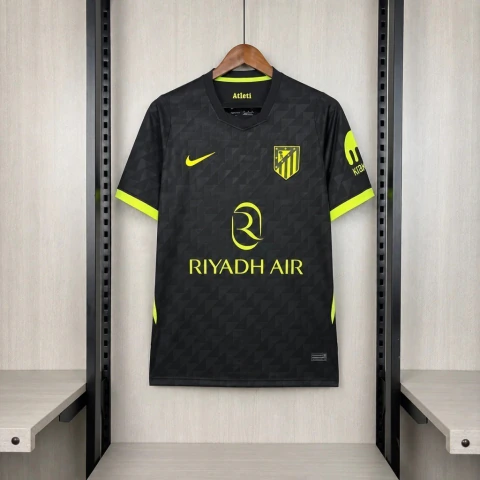 Camisa Atlético de Madrid II Away 26/27 - Torcedor Masculina - Preta com detalhes em Verde
