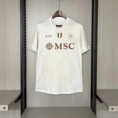 Camisa Napoli II Away 25/26 - Torcedor Masculina - Bege (Pronta Entrega)