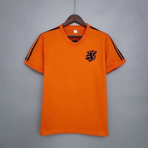 Camisa Seleção Holanda Retrô 1974 - Torcedor Masculina - Laranja
