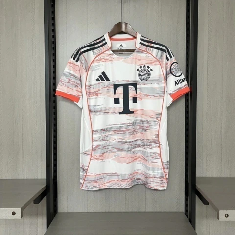 Camisa Bayern de Munique II Away 25/26 - Torcedor Masculina - Branca e Vermelha (Pronta Entrega)