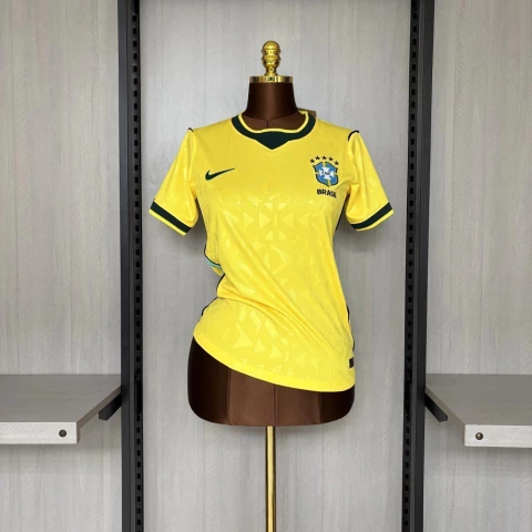 Camisa Seleção Brasil Home - Copa do Mundo 2026 - Torcedor Feminina - Amarela