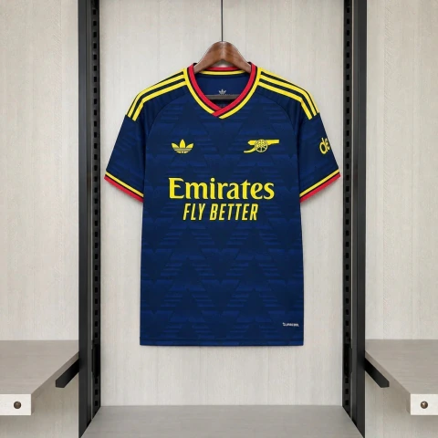 Camisa Arsenal II Away 26/27 - Torcedor Masculina - Azul com detalhes em amarelo (Pronta Entrega)