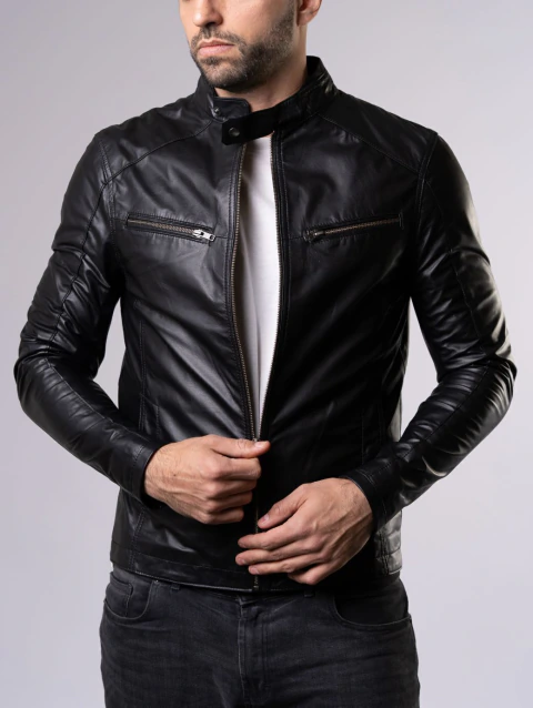 CAMPERA CUERO ANTON BLACK