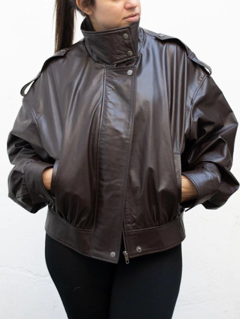 CAMPERA CUERO NOVA BROWN