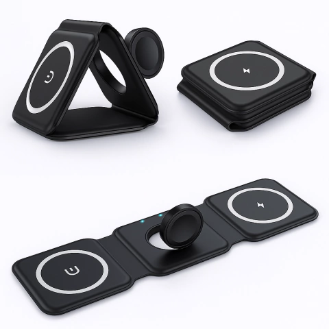 CARGADOR INALAMBRICO 3 EN 1 PARA IPHONE AIRDPODS Y APPLE WATCH - comprar online